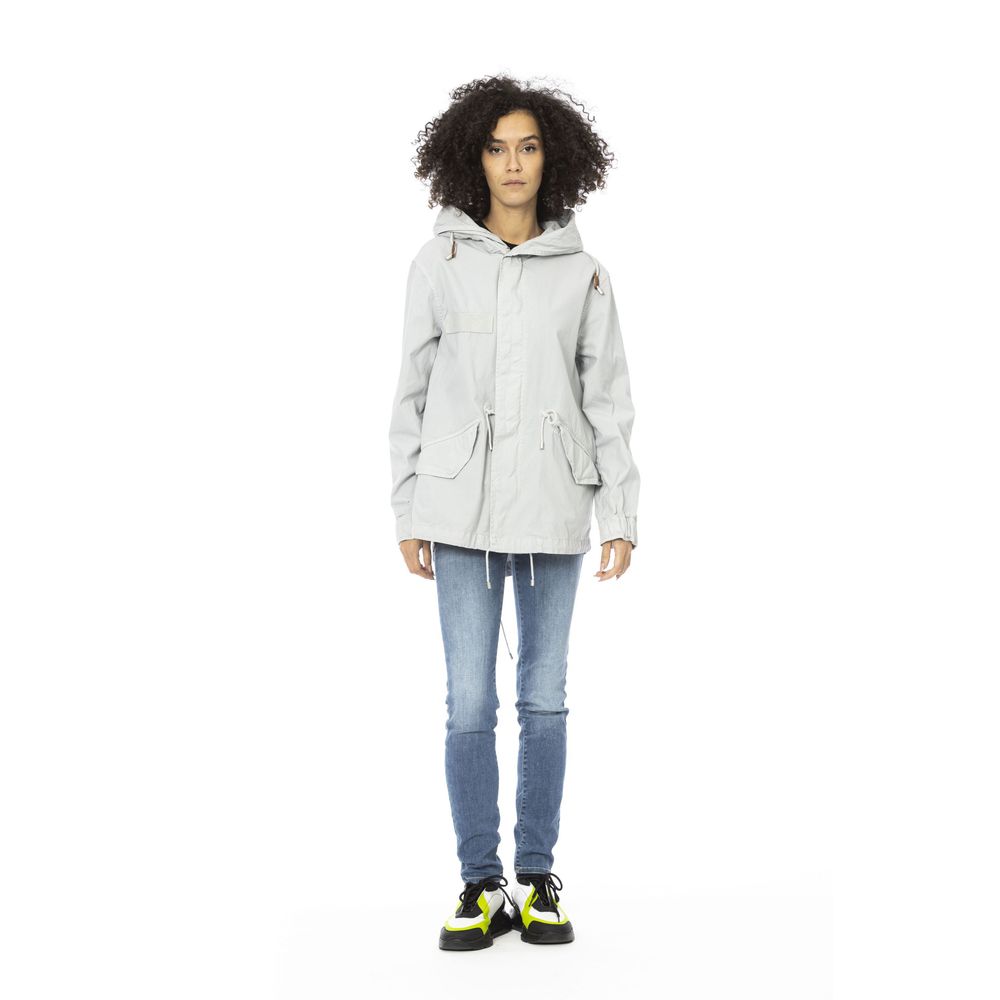 MR & MRS ITALY Silver Cotton Jackets & Coat