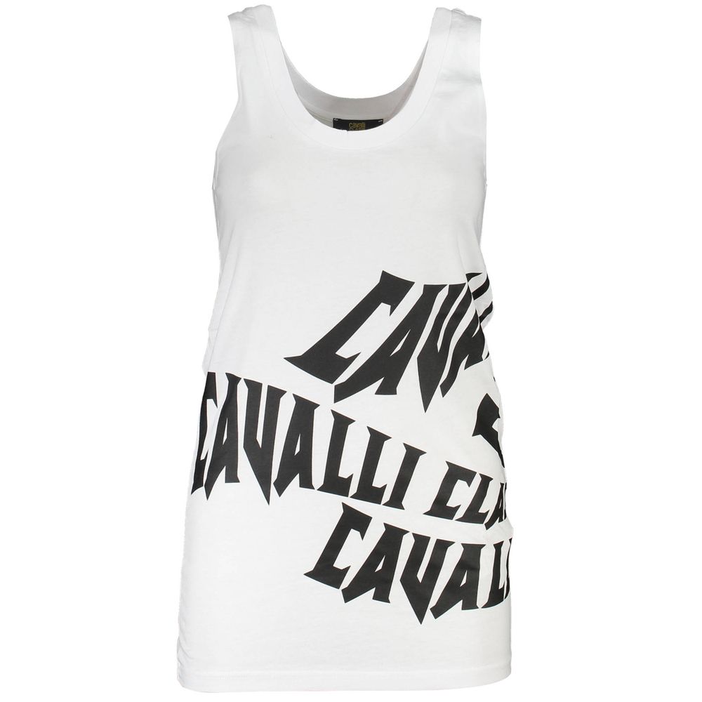 cavalli CLASS White Cotton Tank Top