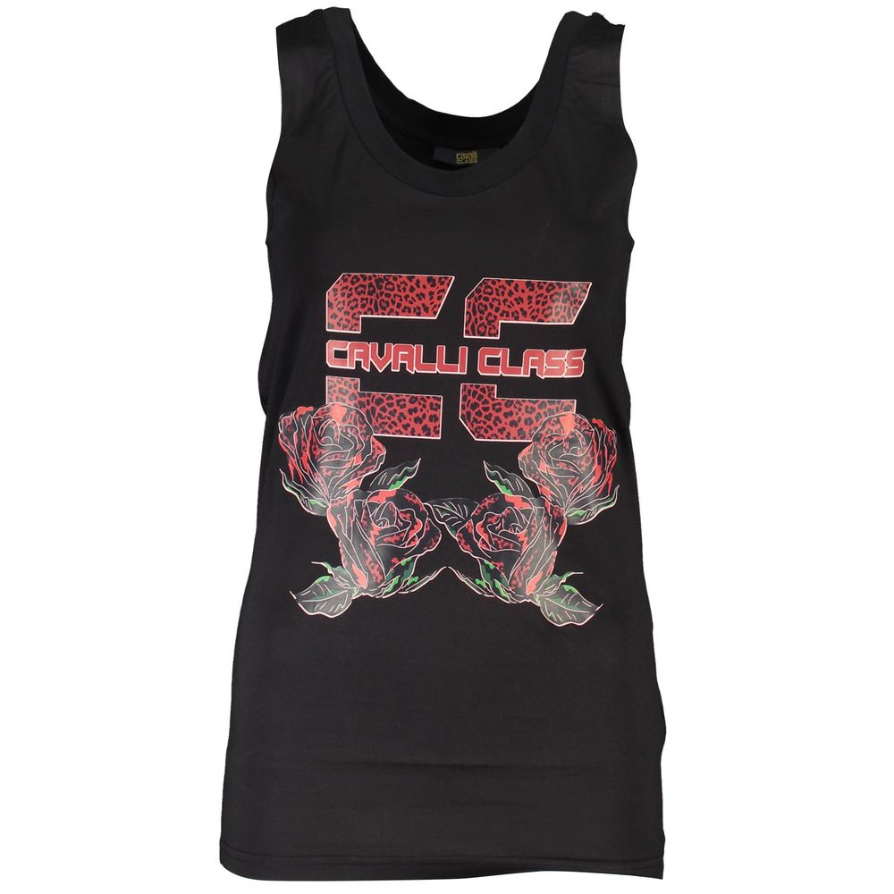 cavalli CLASS Black Cotton Tank Top