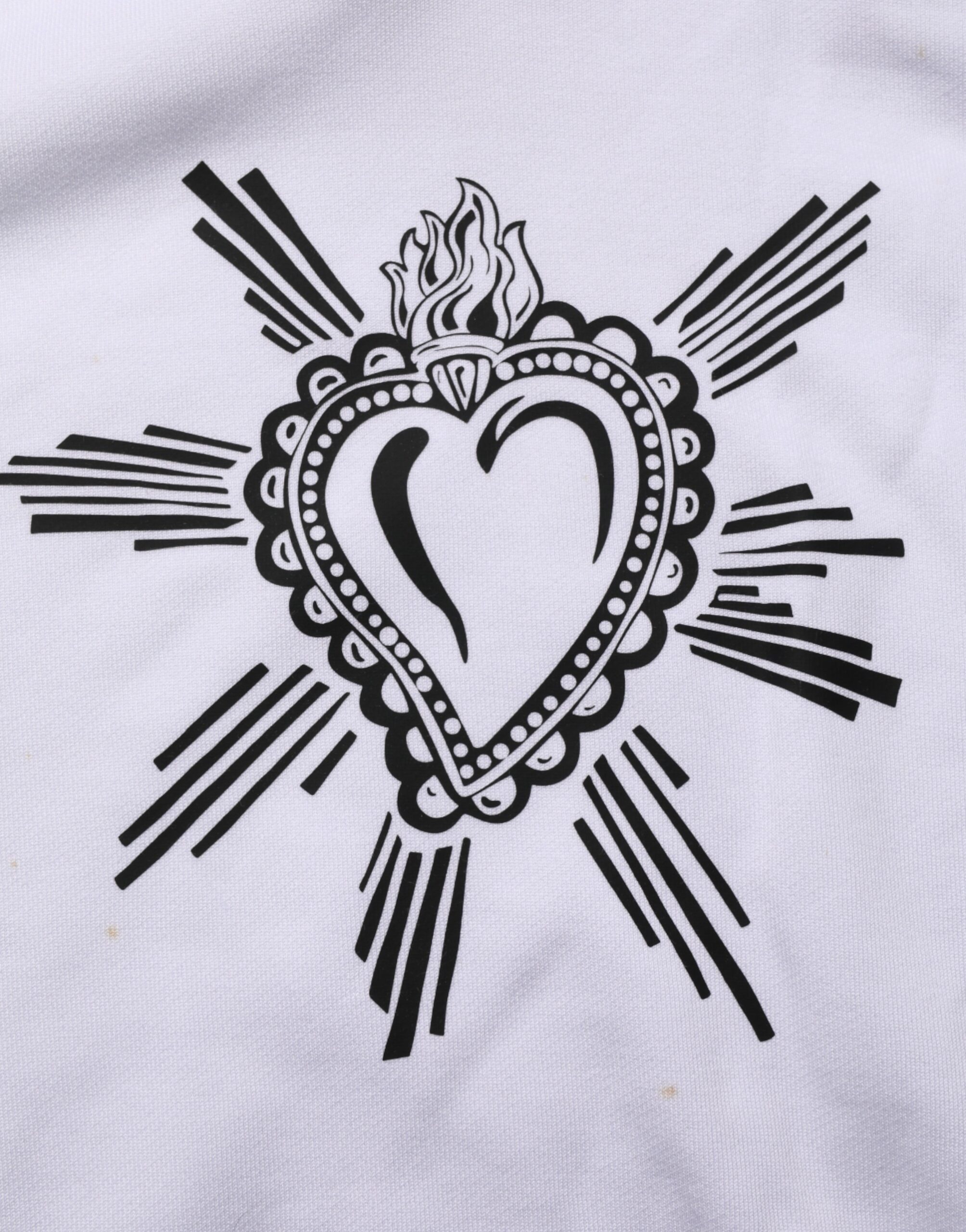 Dolce & Gabbana White Sacred Heart Hooded Sweatshirt Sweater