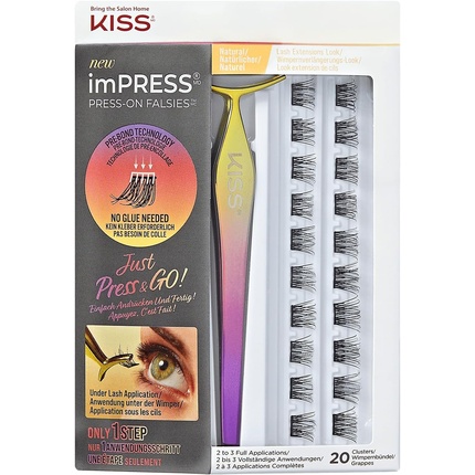 Набор накладных ресниц KissimPRESS Натуральный черный