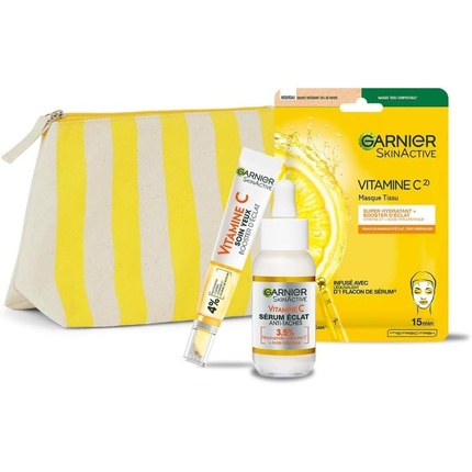 Комплект средств для ухода за лицом Garnier Skin Active Vitamin C Radiance Facial Routine Kit с антивозрастной сывороткой