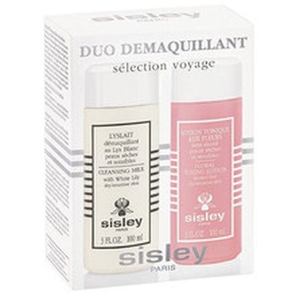 Набор для очищения Sisley Duo Набор для очищения для сухой и чувствительной кожи Очищающее молочко с белой лилией 100мл Цветочный тонизирующий лосьон 100мл
