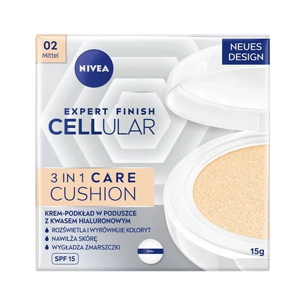 Тональная основа Nivea Hyaluron Cellular Filler 3в1 Уход с подушечкой SPF15