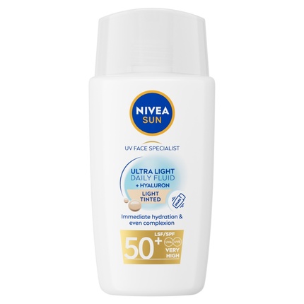 Защита лица от солнца Nivea Sun Uv Face Special Ultra Light Daily Fluid Light Tinted Spf50