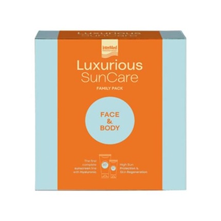 Набор для защиты от солнца Luxurious Sun Care Luxurious Intermed Luxurious Sun Care Семейная упаковка - Солнцезащитный крем для лица SPF 50 75 мл + Солнцезащитный крем для тела SPF 30 200 мл