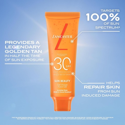 Солнцезащитный гель Lancaster Sun Sport Invisible Face Gel SPF 30