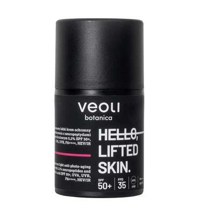 Защитный крем Veoli Botanica Hello Lifted Skin Широкого Спектра Легкий Защитный Крем с Нейропептидами и Феруловой Кислотой SPF50