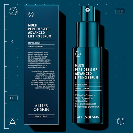 Сыворотка Allies of Skin Multi Peptides & GF Advanced Lifting Serum