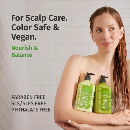 Шампунь Hempz Biotin Hair Shampoo с маслом чайного дерева и ромашкой
