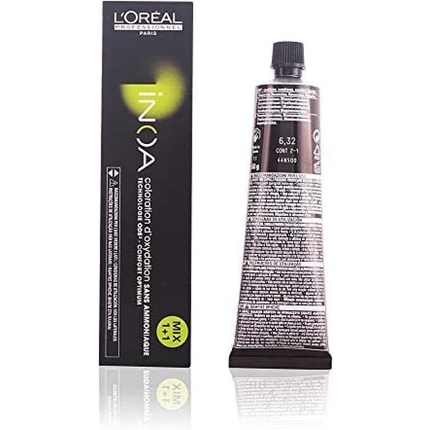 Краска для волос L'Oreal Professional INOA Оттенок 6.32 Тёмный Золотисто-Иризирующий Блонд