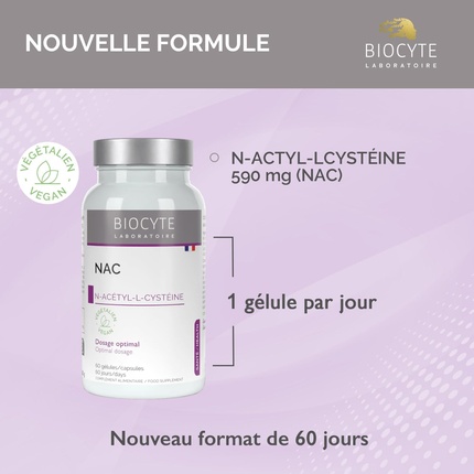 Nac N-Acetyl-Cysteine 590mg Глютатион Антиоксидант Детоксификатор Biocyte