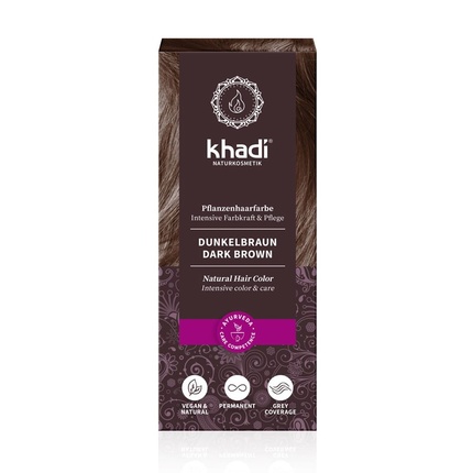Травяная краска для волос Khadi Тёмный Каштан