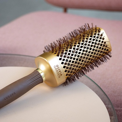 Круглая щетка Olivia Garden Expert Blowout Straight Gold & Brown