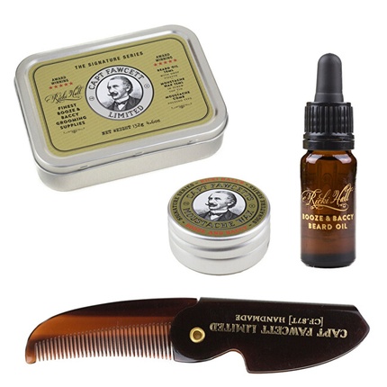 Набор для ухода за бородой Captain Fawcett Ricki Hall Booze & Baccy Grooming Survival Kit