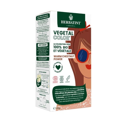 Травяная краска для волос Herbatint Végétal Color Bio Теплый Каштан