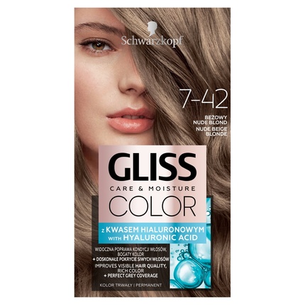 Стойкая краска для волос Schwarzkopf Gliss Gliss Color Care & Moisture 7-42 Бежевый нюдовый блонд