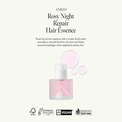 Эссенция для волос Anillo Rosy Night Repair