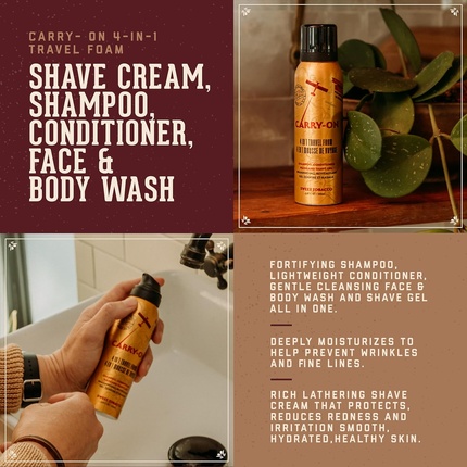 Shampoo Conditioner Wash & Shave 18.21 Man Made Carry On Sweet Tobacco