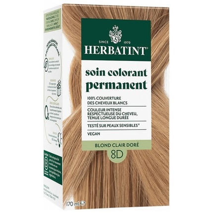 Стойкая краска для волос Herbatint 8D Светлый Золотистый Блонд