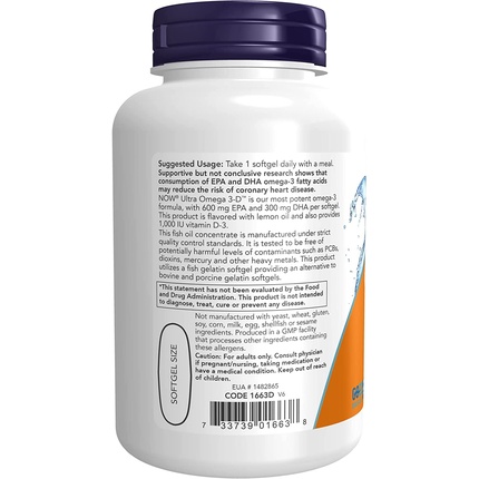 Витаминная сыворотка Now Foods Omega-3-D