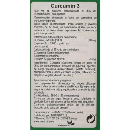 Таблетки для здоровья Health Aid Куркумин
