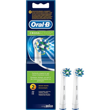 Сменные насадки для электрической зубной щетки Oral-B CrossAction, упаковка из 2 штук