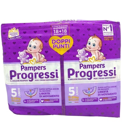 Подгузники Pampers Progressi Размер 5 Junior Упаковка 36 Двойная упаковка