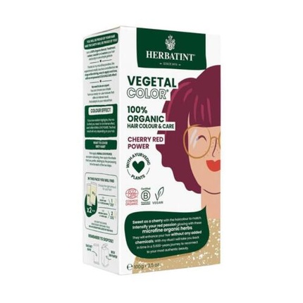 Травяная краска для волос Herbatint Organic Cherry Red Power Vegetal Colour