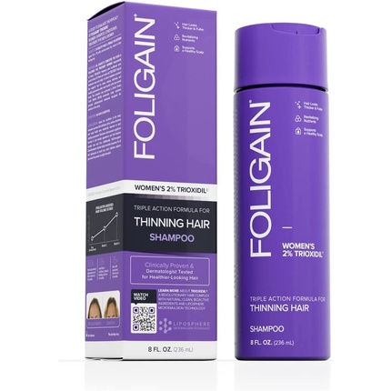 Шампунь Foligain для стимуляции роста волос для женщин с 2% Триoксидилом - Против выпадения волос