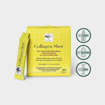 Жидкие ежедневные саше New Nordic Collagen Shot Высокоабсорбирующий Премиум