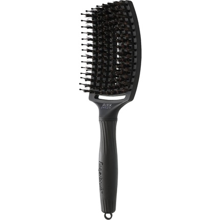 Расческа Olivia Garden Fingerbrush Care Iconic, щетина из кабана и нейлона, полностью черная