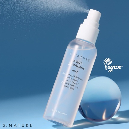 Спрей для лица S.Nature Aqua Squalane Mist Веганский спрей для лица Легкое увлажняющее средство
