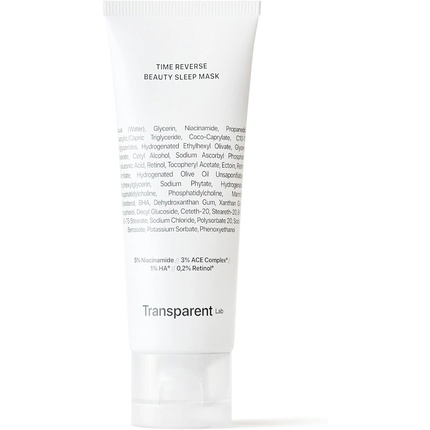 Маска для сна Time Reverse Beauty, ночная антивозрастная маска, Transparent Labs