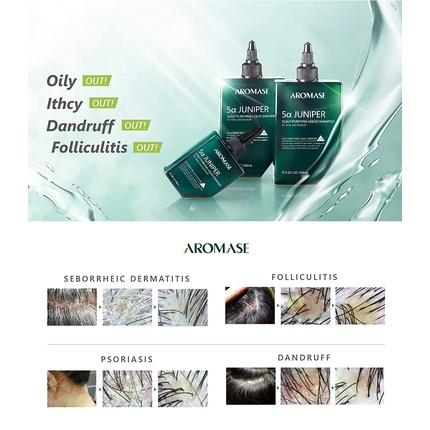 Шампунь Aromase Juniper Scalp Purifying Liquid Shampoo 82.8 мл + Интенсивный балансирующий шампунь для жирных волос 414 мл