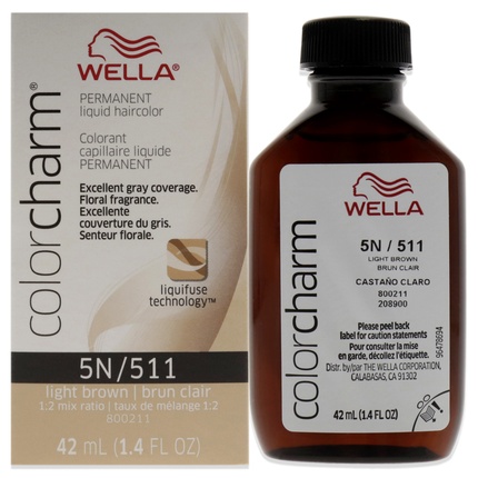 Стойкая жидкая краска для волос Wella 511 5n Светло-каштановый