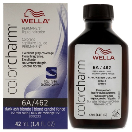 Стойкая жидкая краска для волос Wella 462 6a Темный пепельный блонд