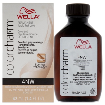 Стойкая жидкая краска для волос Wella 4nw Средний натуральный теплый блонд