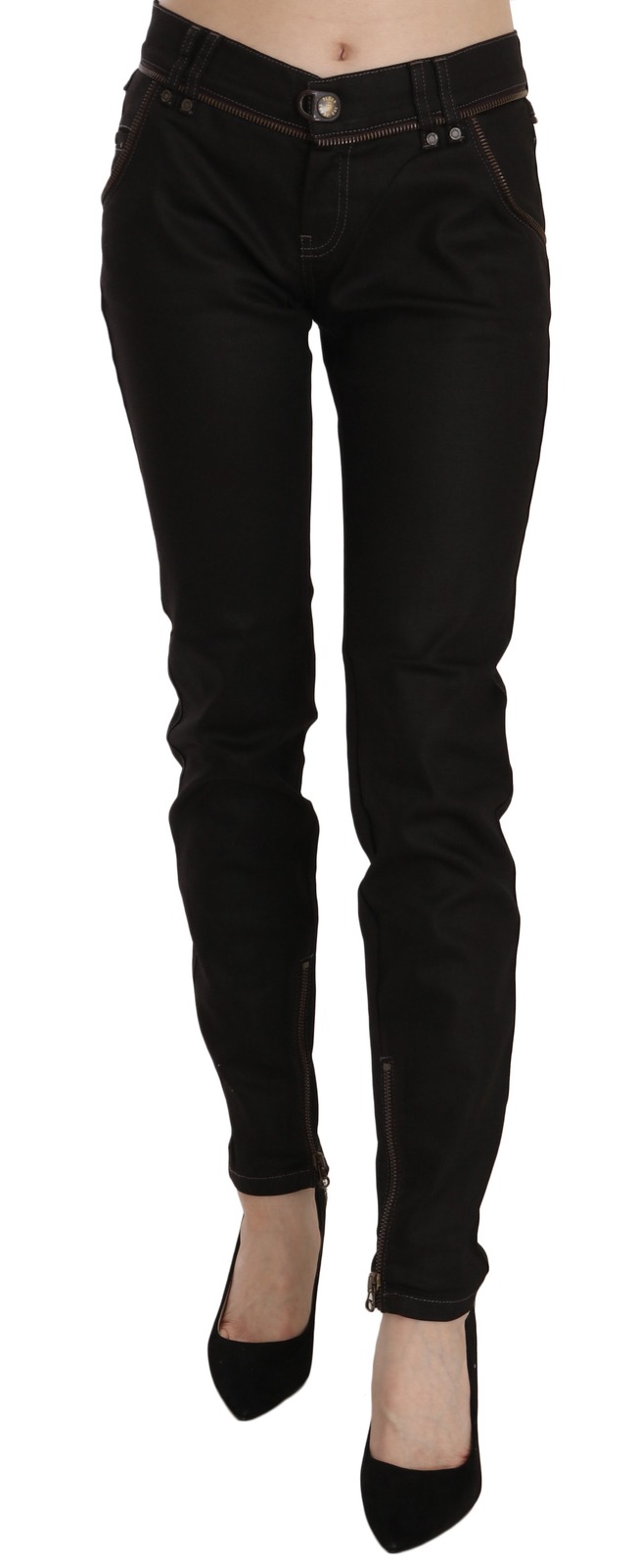 Denim Jeans John Galliano Cotton Black Mid Waist Skinny
