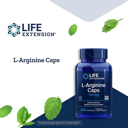 L-Arginine 700 мг 200 веганских капсул Life Extension