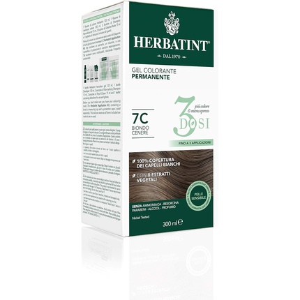Крем-краска для волос - Herbatint 7C Пепельный блонд