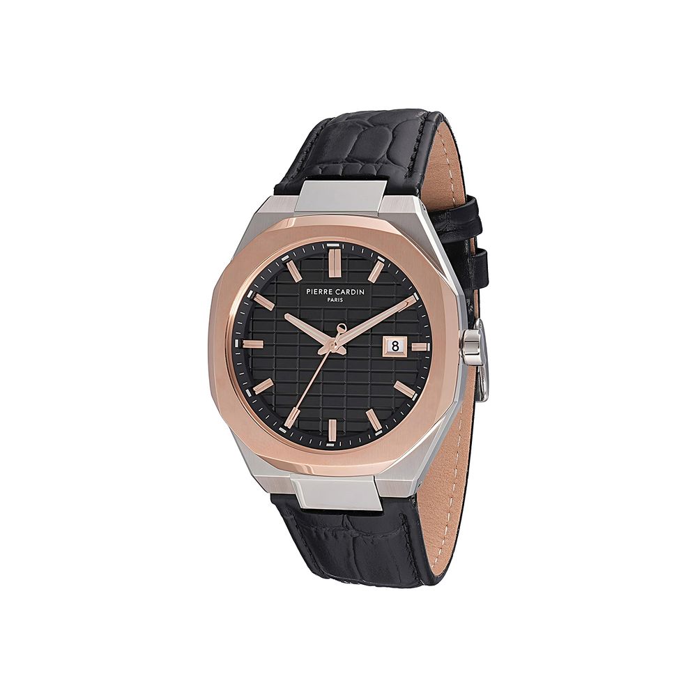 Часы Pierre Cardin Black Leather Dress Watch