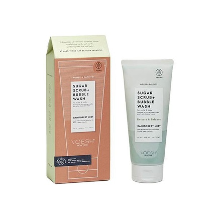 Voesh Sugar Scrub Bubble Wash Rainforest Mist