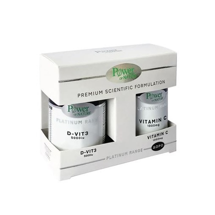 Таблетки Power Health Classics Platinum Range Витамин D-Vit3 5000 МЕ 60 таблеток и Витамин C 1000 мг 20 таблеток