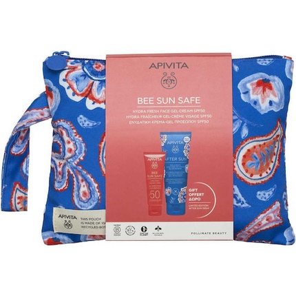 Гель-крем для лица Apivita Bee Sun Safe Hydra Fresh с SPF50 и успокаивающим гелем-кремом после загара