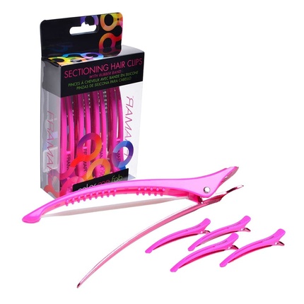 Зажимы для разделения волос Framar Foil It Pink Elastic Band Sectioning Clips, 4 шт.