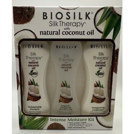 Biosilk Silk Therapy Natural Coconut Oil Intense Moisture Kit Trio