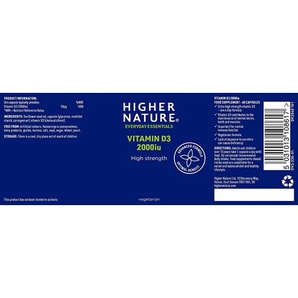 Капсулы с витамином D3 от Higher Nature