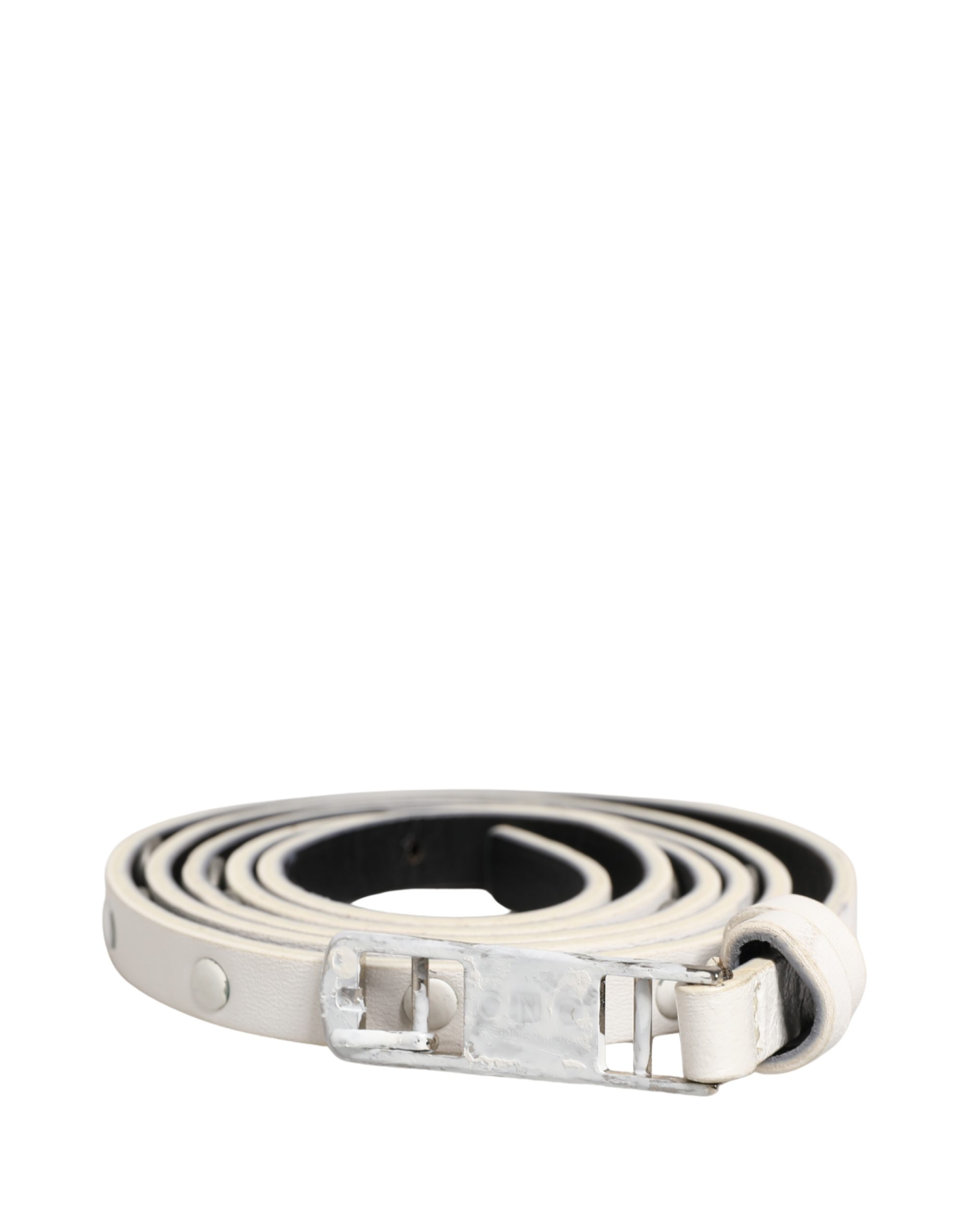 Ремень Costume National Белый Кожаный с заклепками Cintura Belt