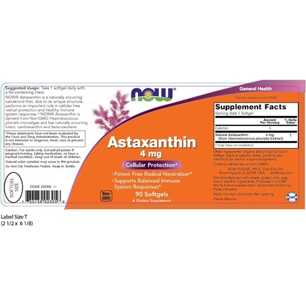 Astaxanthin Softgels Now Foods